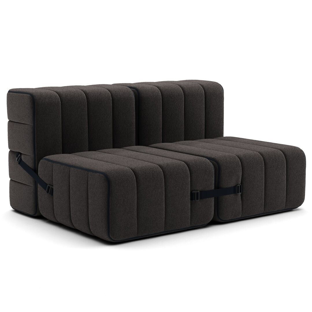 Ambivalenz Flexibler 2-Sitzer 'Curt' von Ambivalenz Grau Braun - Jet 