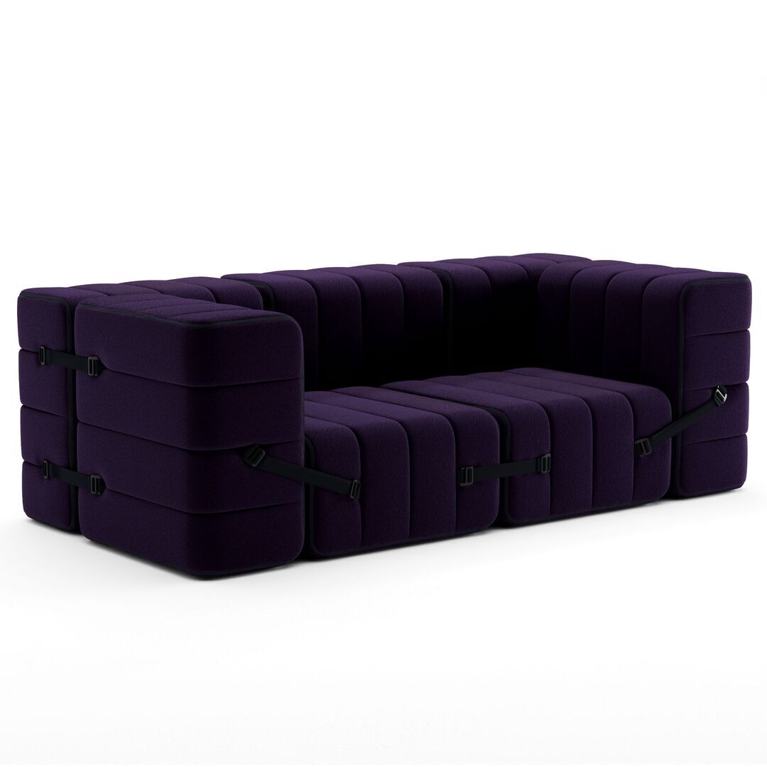 Ambivalenz Flexibler 2-Sitzer mit Armlehnen 'Curt' von Ambivalenz Blau Lila - Jet 