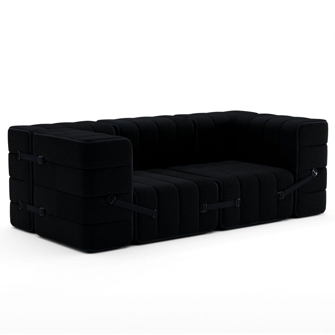 Ambivalenz Flexibler 2-Sitzer mit Armlehnen 'Curt' von Ambivalenz Ebony - Sera