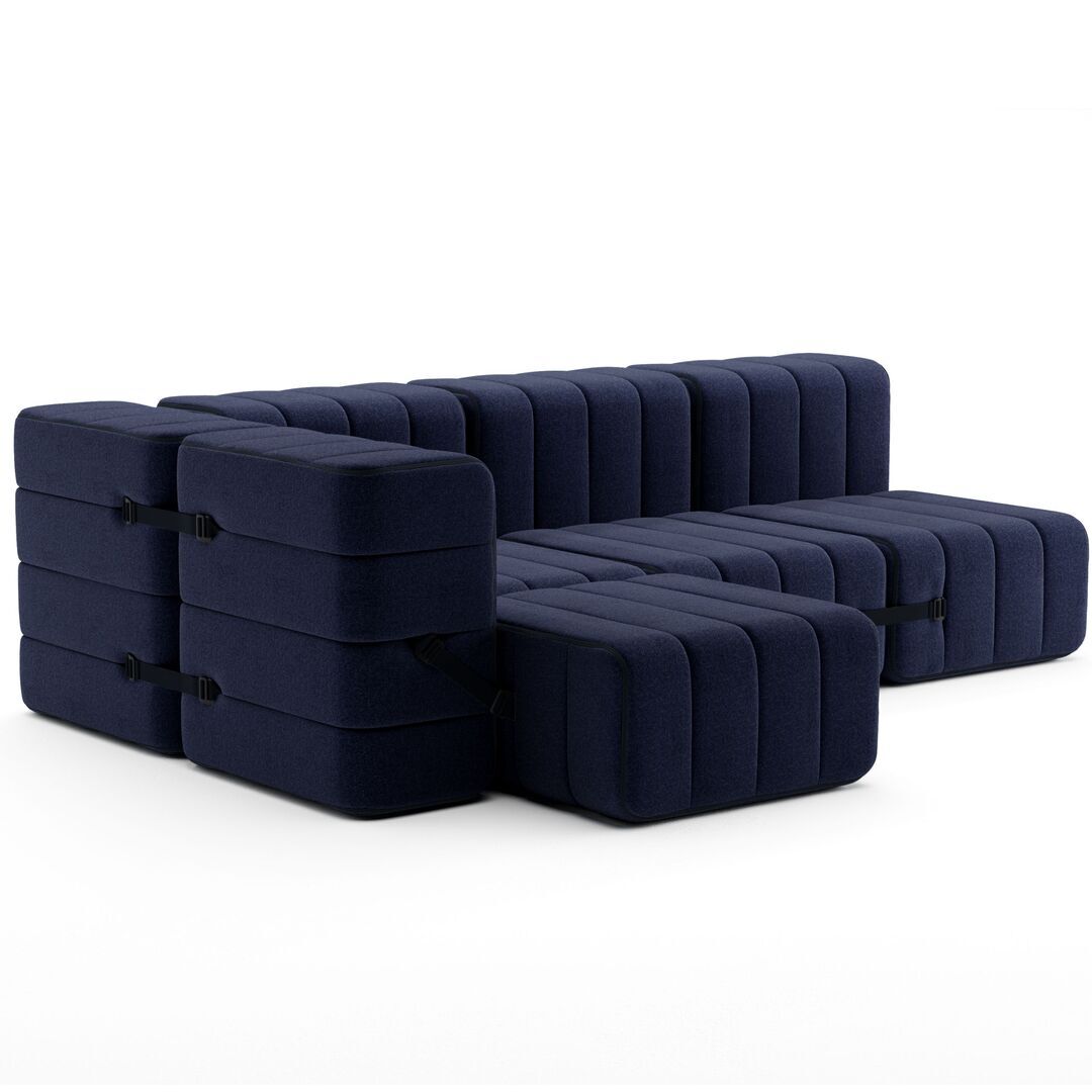 Ambivalenz Flexibles kleines Ecksofa Curt von Ambivalenz Dunkelblau - Dama