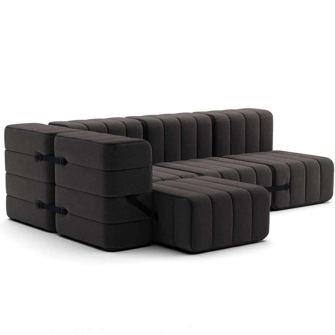 Ambivalenz Flexibles kleines Ecksofa Curt von Ambivalenz Grau Braun - Jet 