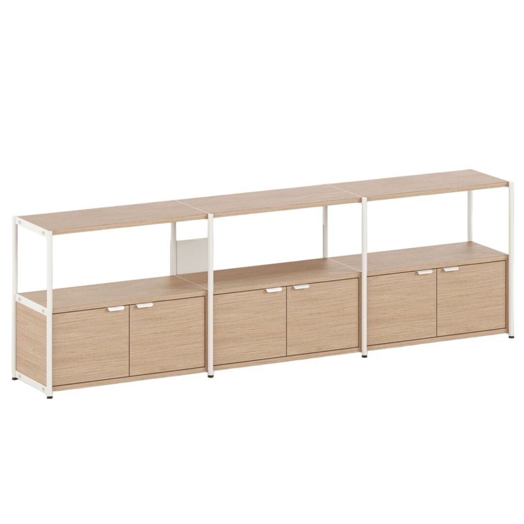 TIPTOE Regal Unit 2 240 cm von Tiptoe 3 Türen, H: 75 cm, Cream White