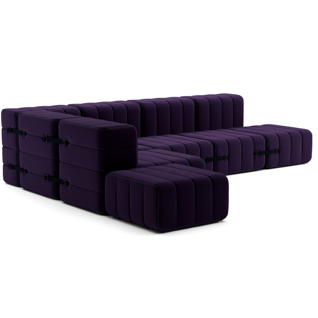 Ambivalenz Flexibles grosses Ecksofa Curt von Ambivalenz Blau Lila - Jet 