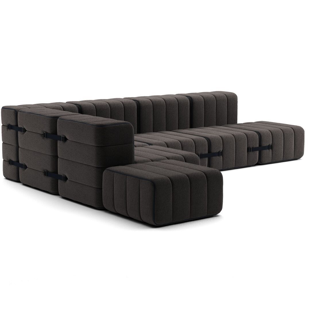 Ambivalenz Flexibles grosses Ecksofa Curt von Ambivalenz Grau Braun - Jet 
