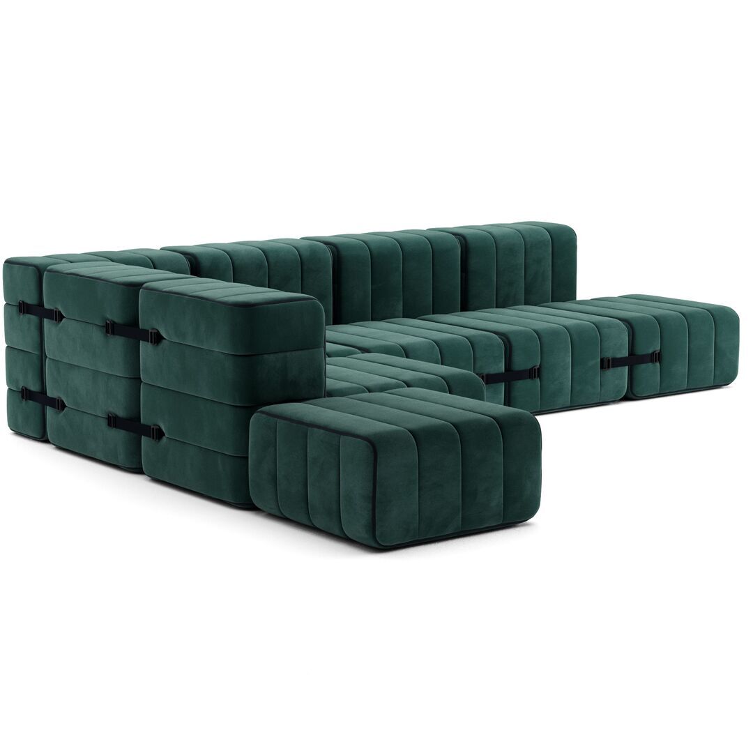 Ambivalenz Flexibles grosses Ecksofa Curt von Ambivalenz Serpentine (Grün) - Barcelona