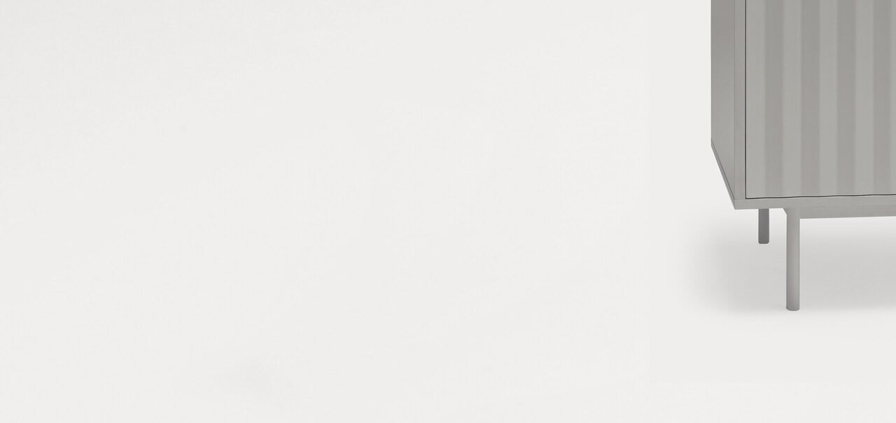 Teulat Tv Scale Sierra 180Cm With Wooden Doors - Matt Light Grey