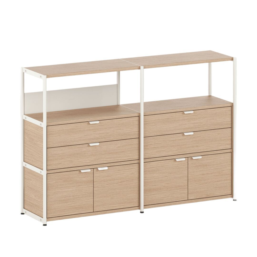 TIPTOE Regal Unit 3 160 cm von Tiptoe 2 Schubladen / 2 Türen , Cream White
