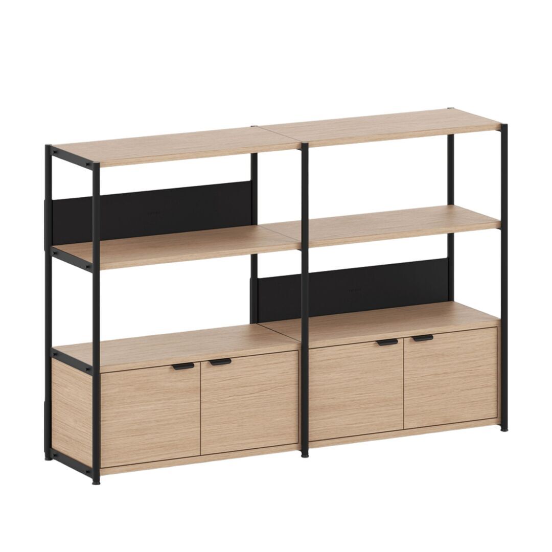 TIPTOE Regal Unit 3 160 cm von Tiptoe 2 Türen, Graphite Black