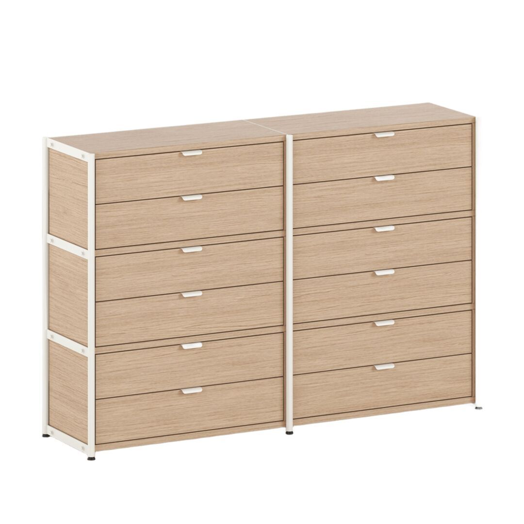 TIPTOE Regal Unit 3 160 cm von Tiptoe 6 Schubladen, Cream White
