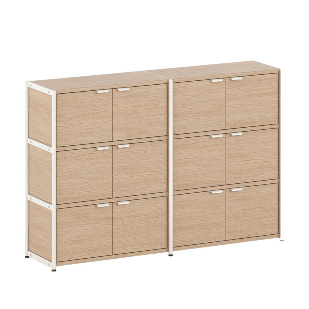 TIPTOE Regal Unit 3 160 cm von Tiptoe 6 Türen , Cream White