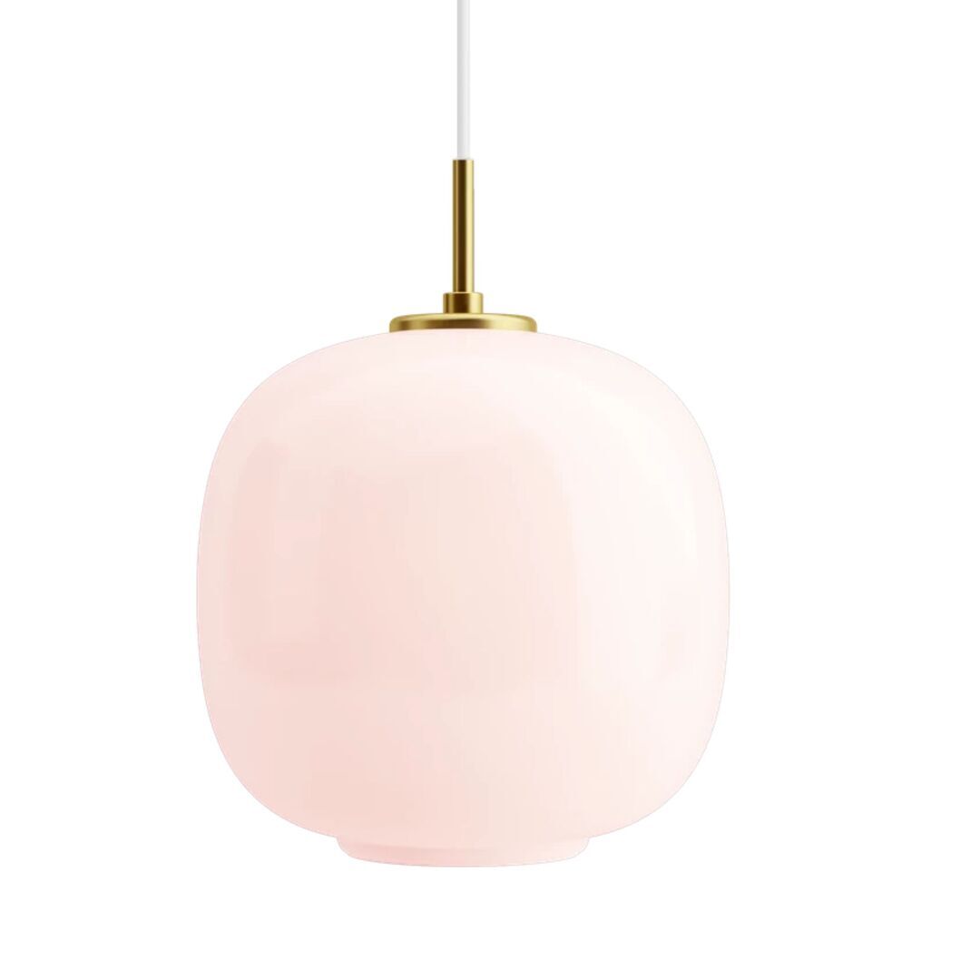 Louis Poulsen Pendelleuchte VL 45 Radiohus von Louis Poulsen Brass / Glossy Pale Rose Glass, Ø: 250 cm 