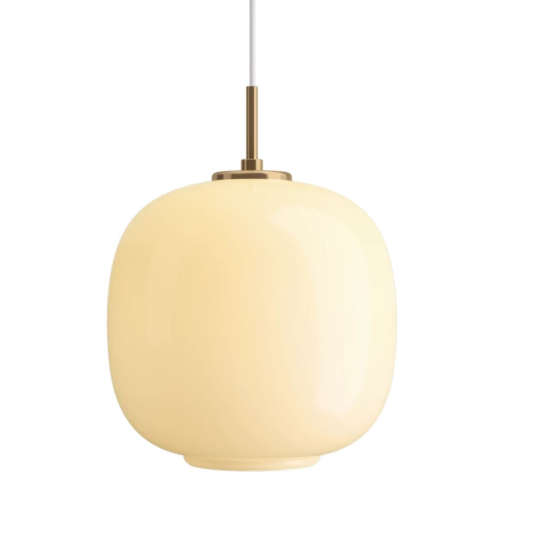 Louis Poulsen Pendelleuchte VL 45 Radiohus von Louis Poulsen  Brass/Glossy Pale Yellow glass, Ø: 250 cm 