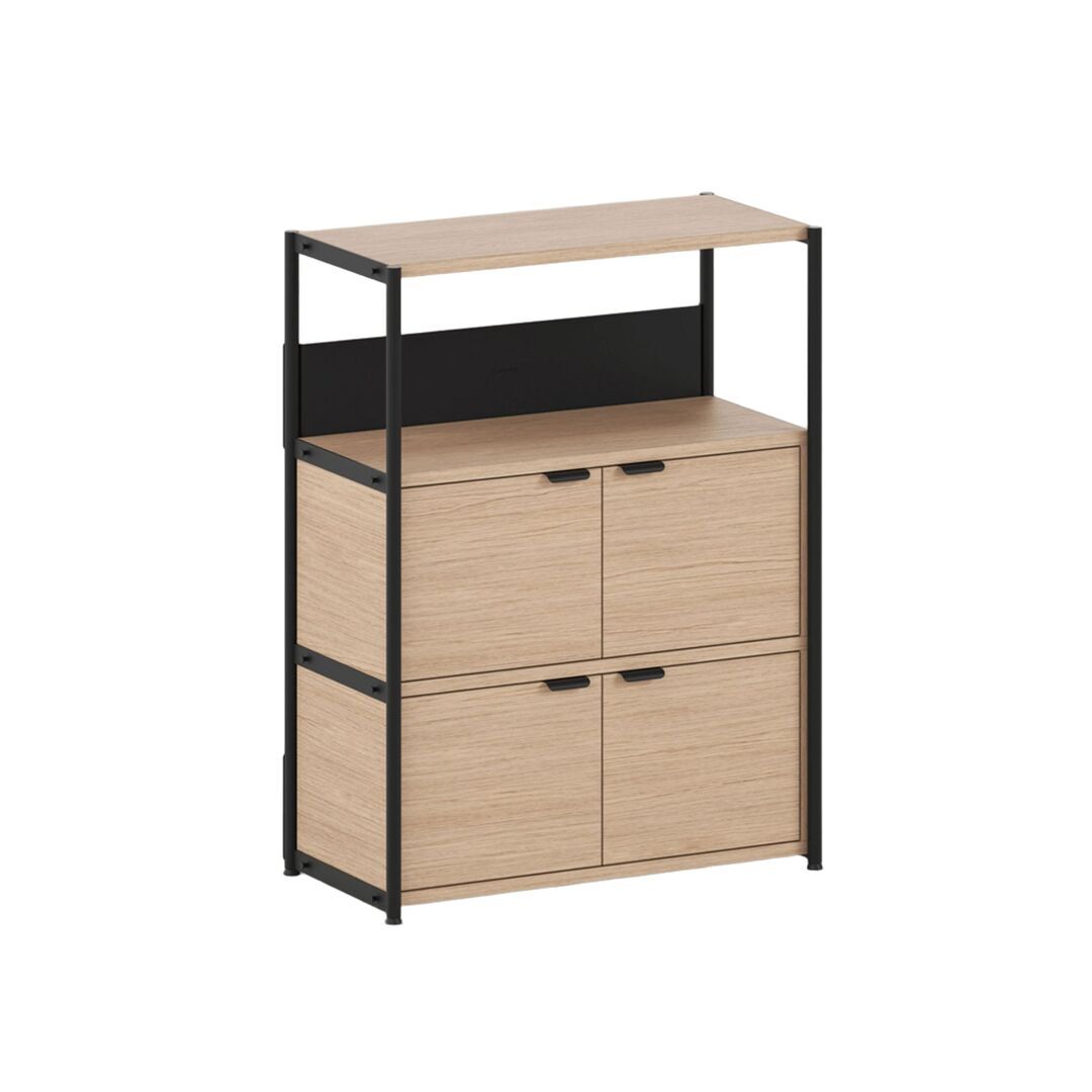 TIPTOE Regal Unit 3 80 cm von Tiptoe 2 Türen, Graphite Black