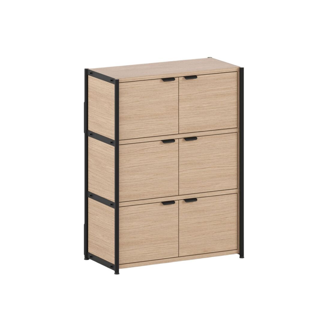 TIPTOE Regal Unit 3 80 cm von Tiptoe 3 Türen, Graphite Black