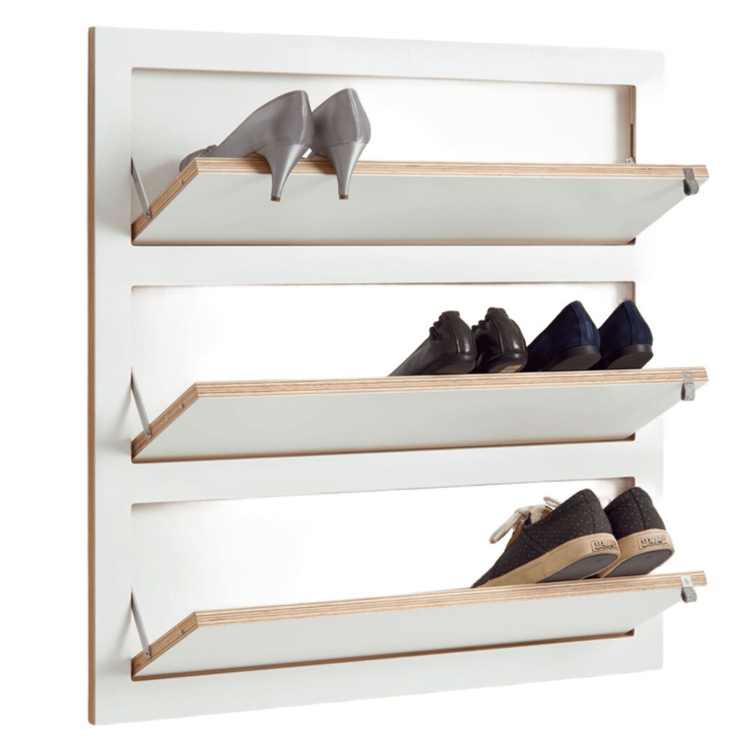 Ambivalenz 3er Schuhregal Fläpps 80 x 80 cm von Ambivalenz Weiss