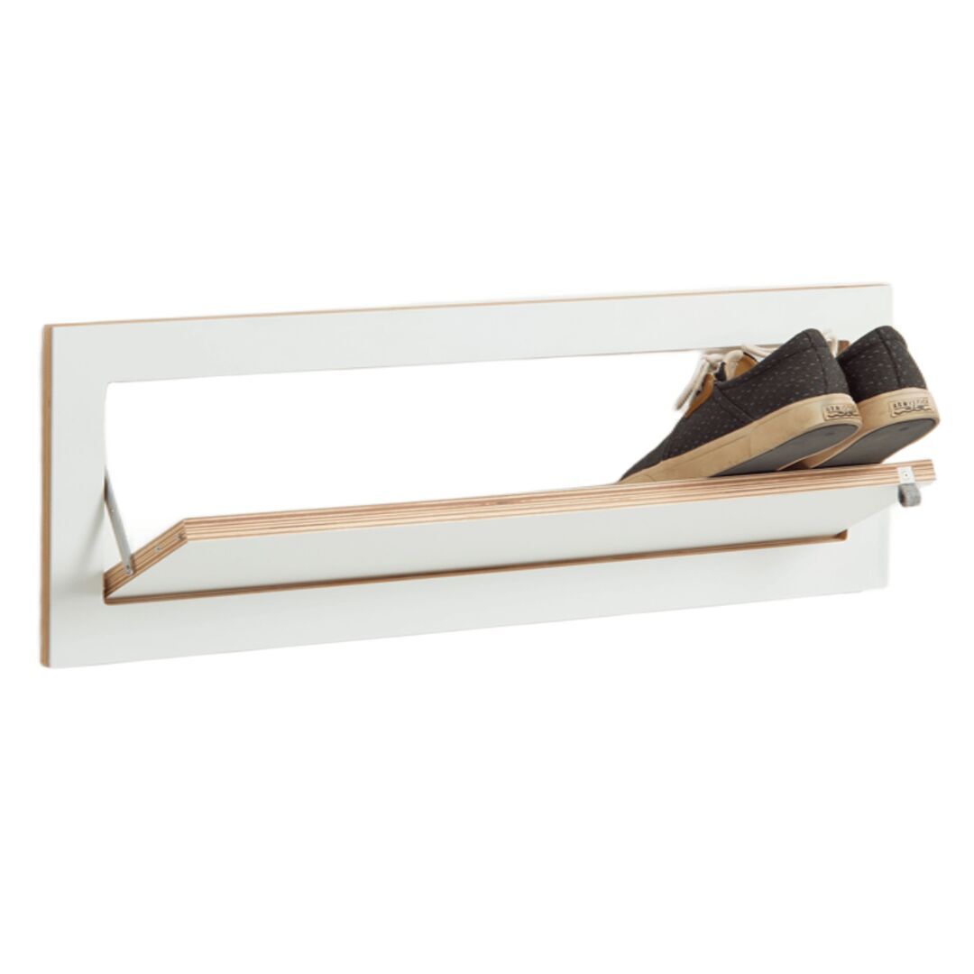 Ambivalenz Schuhregal Fläpps 100 x 27 cm von Ambivalenz Weiss