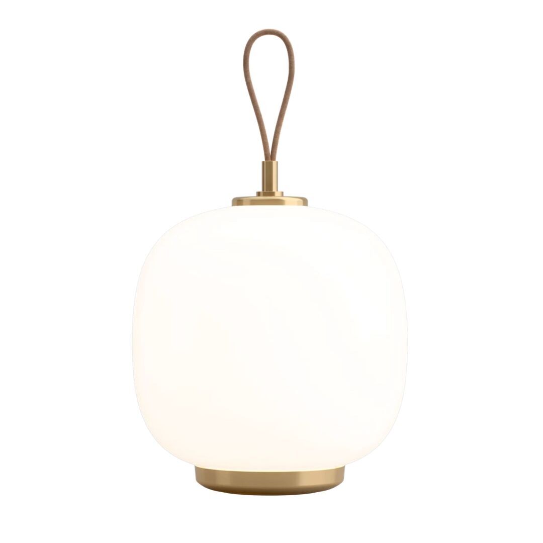 Louis Poulsen Portable Leuchte VL 45 Radiohus von Louis Poulsen  Brass / Glossy White Opal Glass