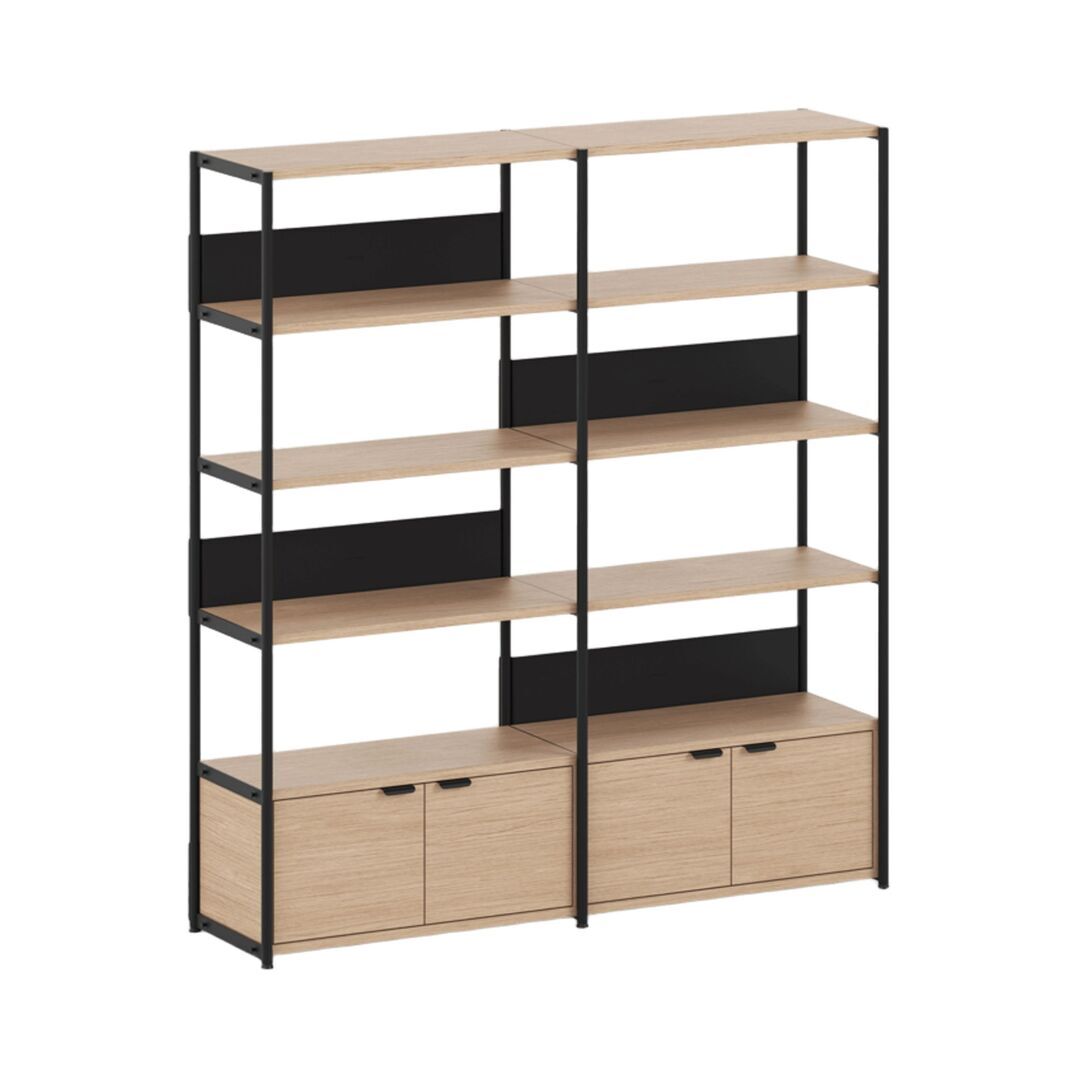 TIPTOE Regal Unit 5 160 cm von Tiptoe 2 Türen, Graphite Black