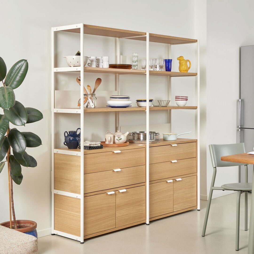 TIPTOE Regal Unit 5 160 cm von Tiptoe 2 Schubladen / 2 Türen , Cream White