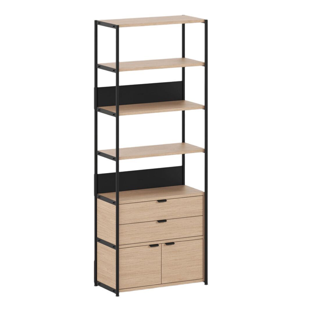 TIPTOE Regal Unit 6 80 cm von Tiptoe 1 Schublade / 1 Tür, Graphite Black