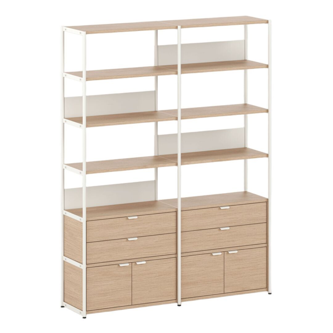 TIPTOE Regal Unit 6 160 cm von Tiptoe 2 Schubladen / 2 Türen , Cream White
