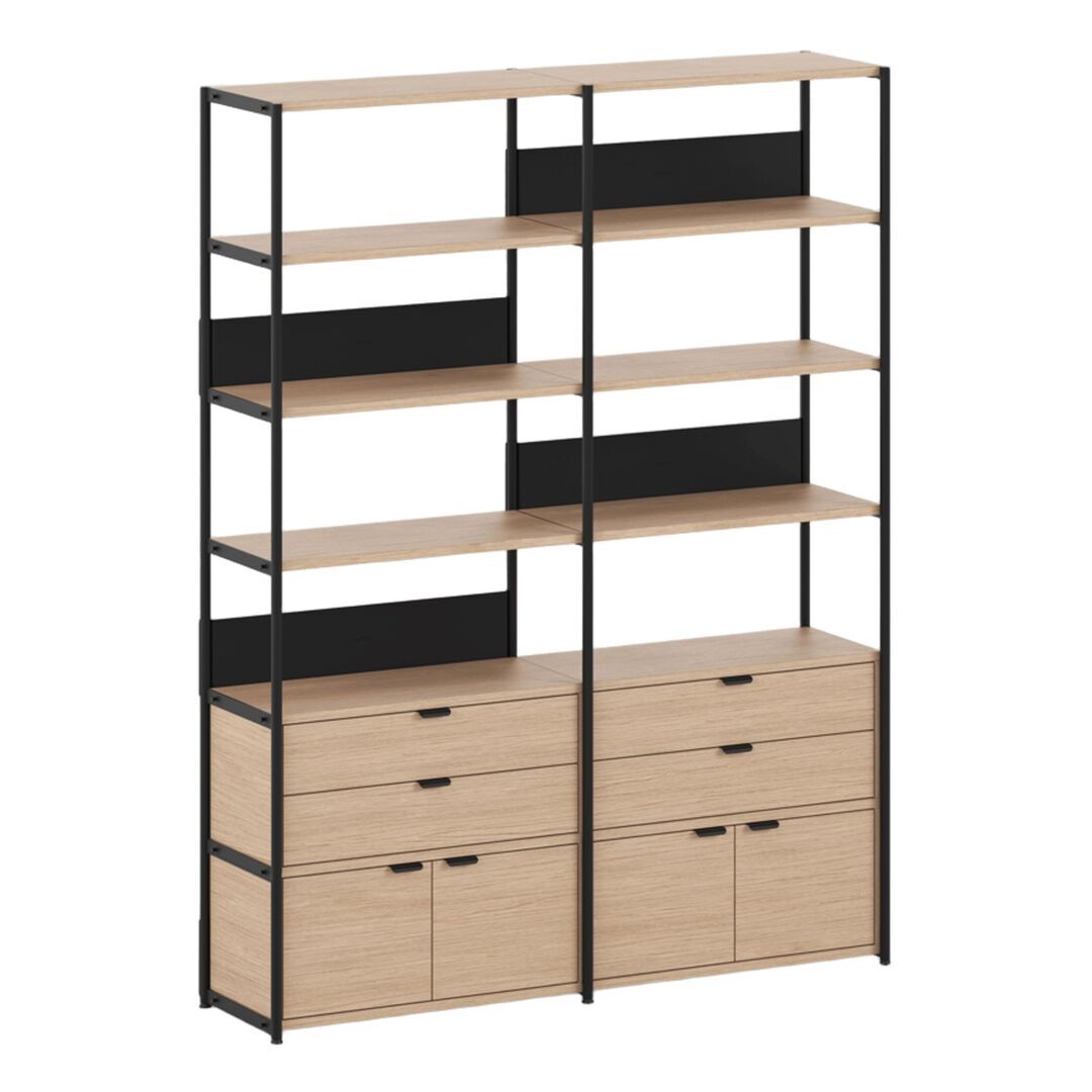 TIPTOE Regal Unit 6 160 cm von Tiptoe 2 Schubladen / 2 Türen , Graphite Black