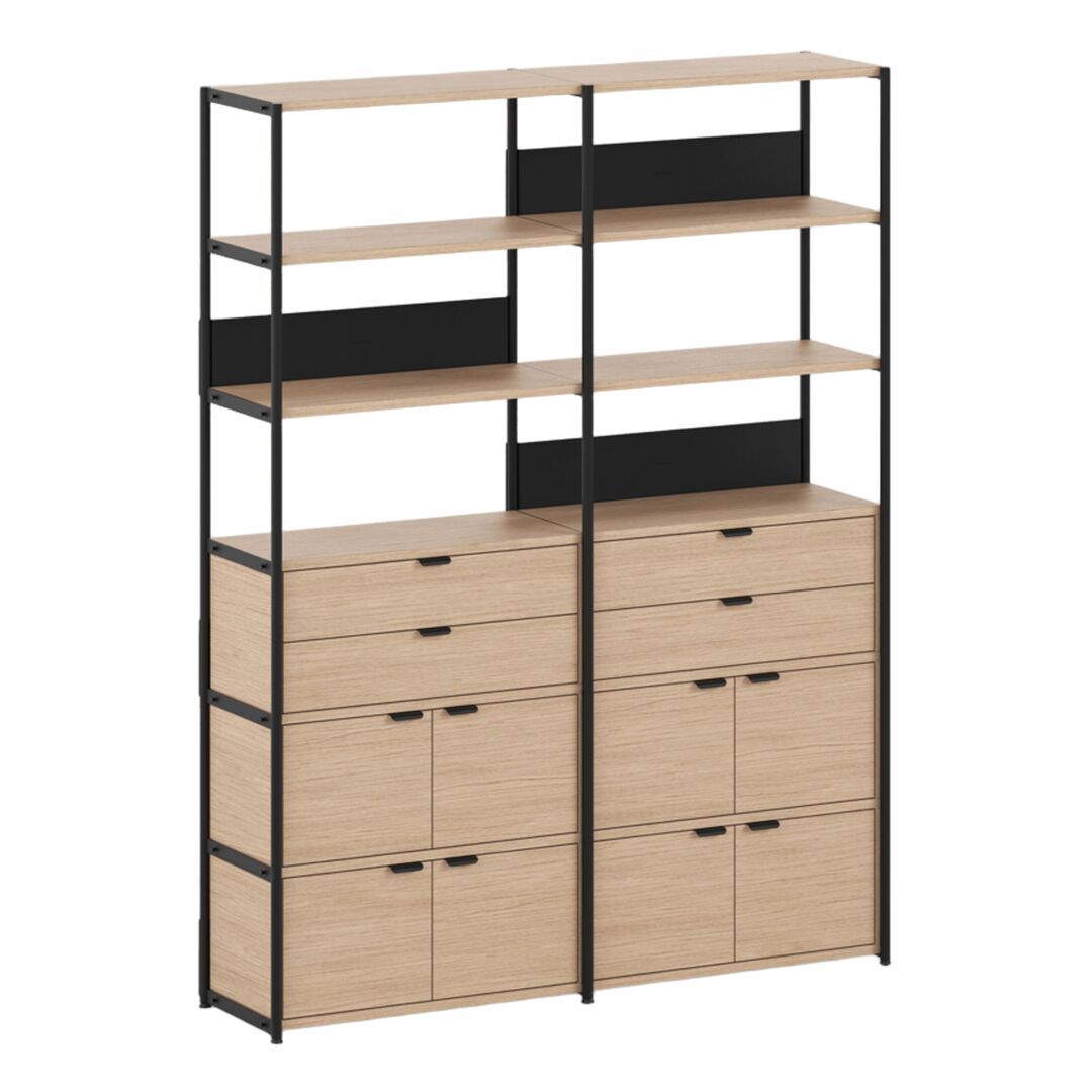TIPTOE Regal Unit 6 160 cm von Tiptoe 2 Schubladen / 4 Türen, Graphite Black