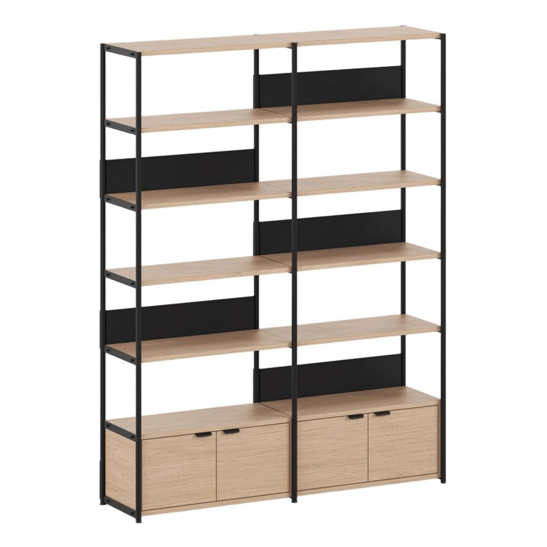 TIPTOE Regal Unit 6 160 cm von Tiptoe 2 Türen, Graphite Black