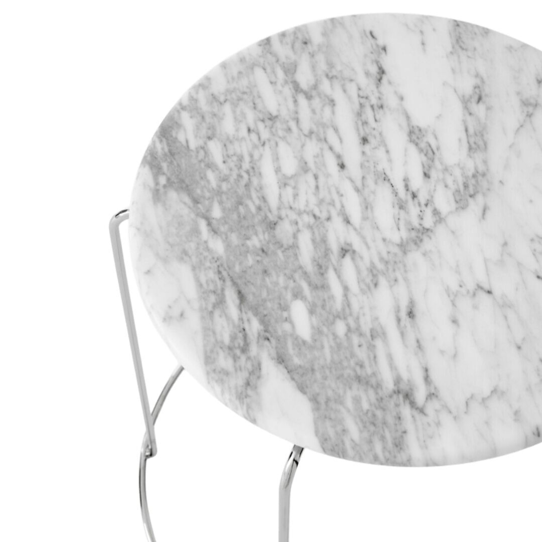 &Tradition Tabletop für Wire Stool VP11 von &Tradition Carrara Weiss-2