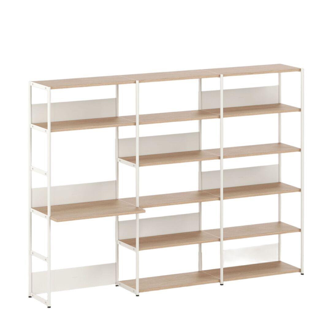 TIPTOE Regal mit Schreibtisch 240 cm von Tiptoe 0 Schubladen / Türen, H: 180 cm, Cream White