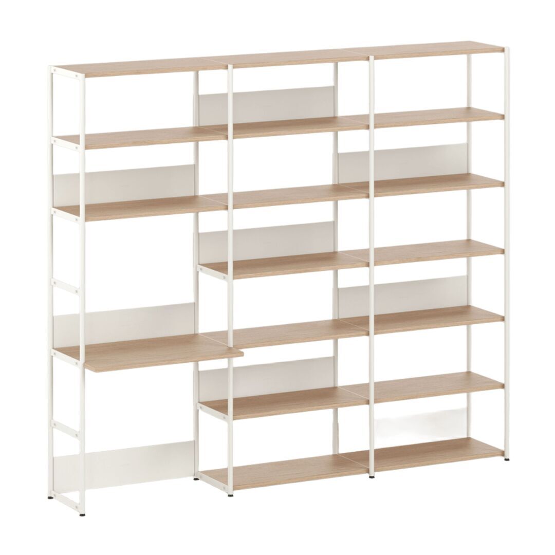 TIPTOE Regal mit Schreibtisch 240 cm von Tiptoe 0 Schubladen / Türen, H: 215 cm, Cream White