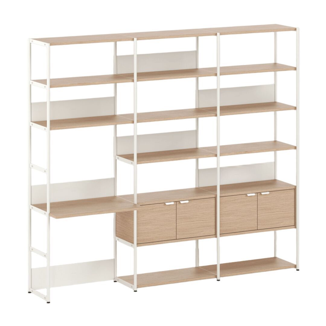 TIPTOE Regal mit Schreibtisch 240 cm von Tiptoe 2 Türen, H: 215 cm, Cream White