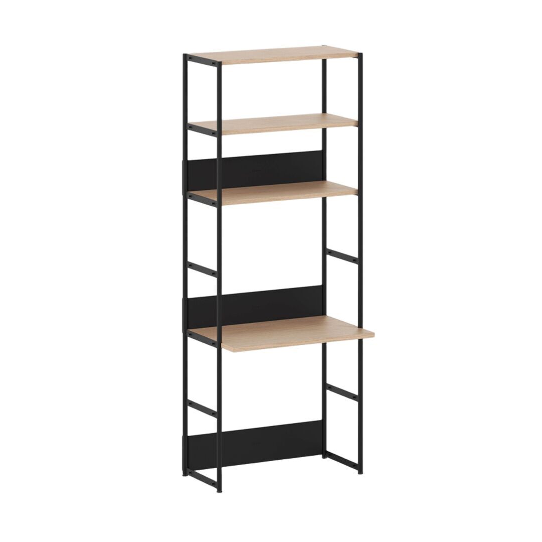 TIPTOE Regal mit Schreibtisch 80 cm von Tiptoe 0 Schubladen / Türen, H: 215 cm, Graphite Black
