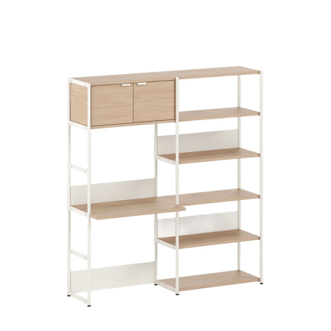 TIPTOE Regal mit Schreibtisch 160 cm von Tiptoe 1 Tür, H: 180 cm, Cream White