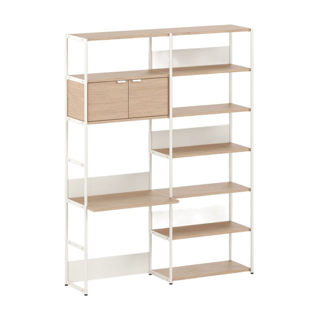 TIPTOE Regal mit Schreibtisch 160 cm von Tiptoe 1 Tür, H: 215 cm, Cream White