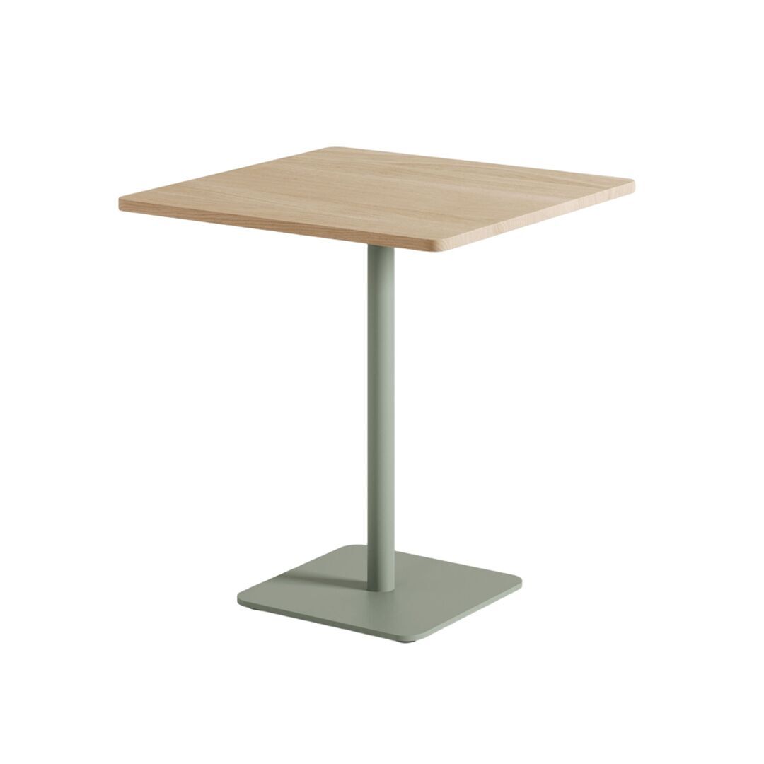 TIPTOE Bistrot-Tisch mit Holz Moka von Tiptoe L: 70 cm / B: 70 cm, Eucalyptus Grey
