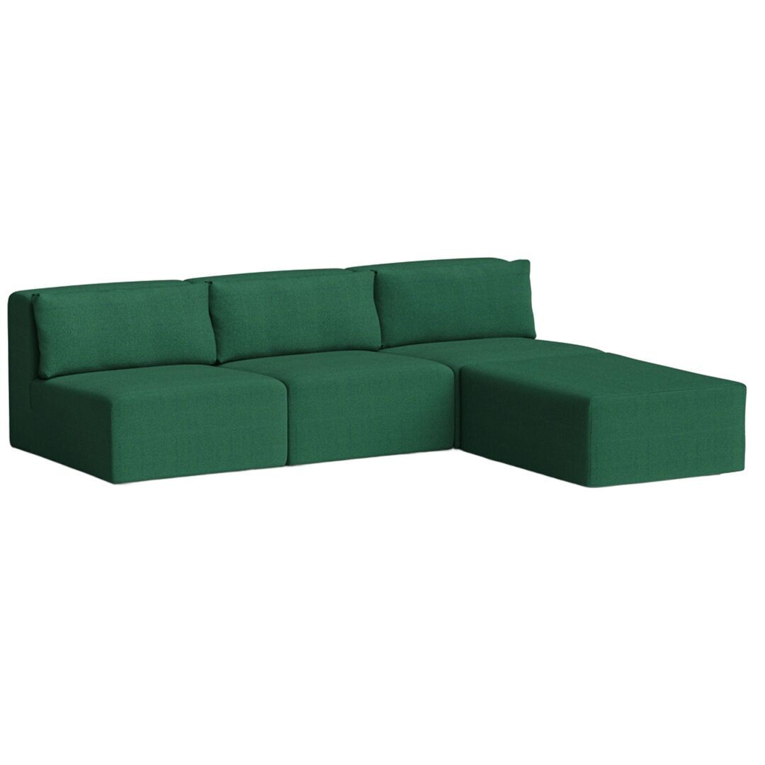 4-Sitzer Sofa mit Chaiselongue Bridge 240 x 210 cm von Tiptoe, Fir Green