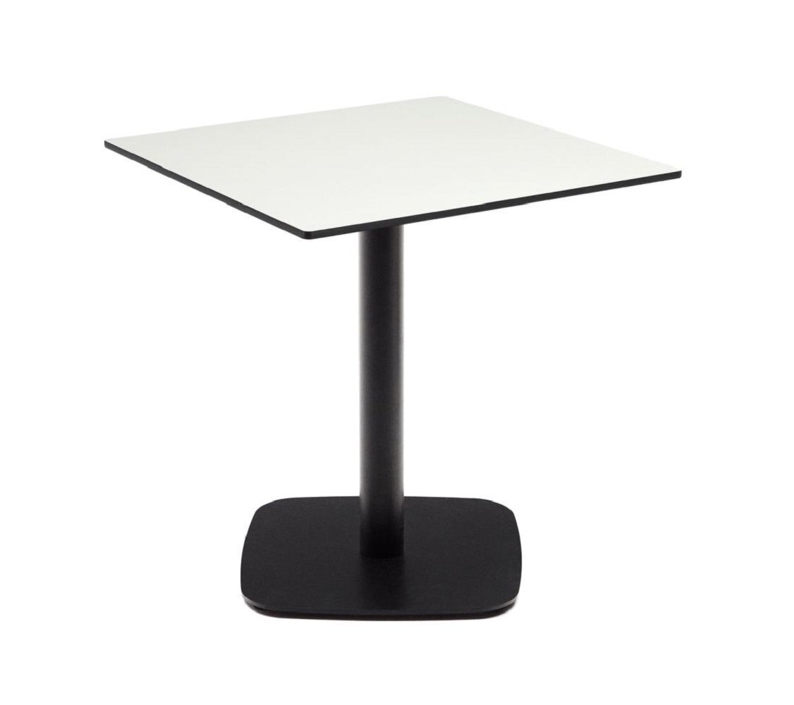 Kave Home DINA Gartentisch 68 x 68cm-Schwarz-Weiß