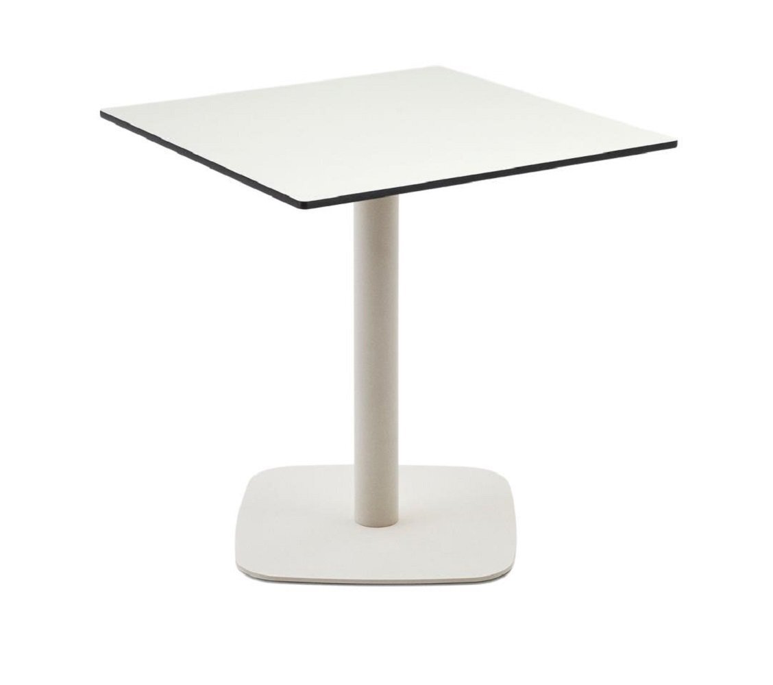 Kave Home DINA Gartentisch 68 x 68cm-Weiß-Weiß