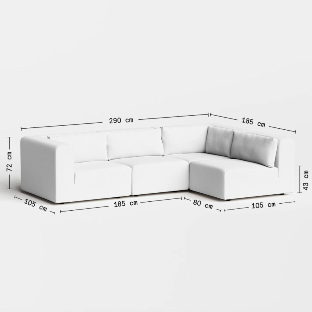 4-Sitzer Ecksofa Bridge 290 x 185 cm von Tiptoe