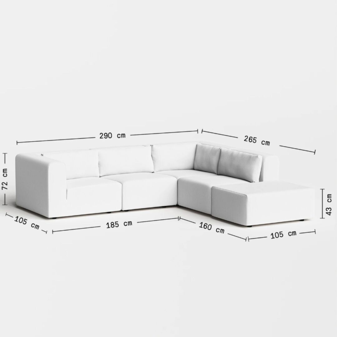 5-Sitzer Ecksofa 290 x 265 cm Bridge von Tiptoe