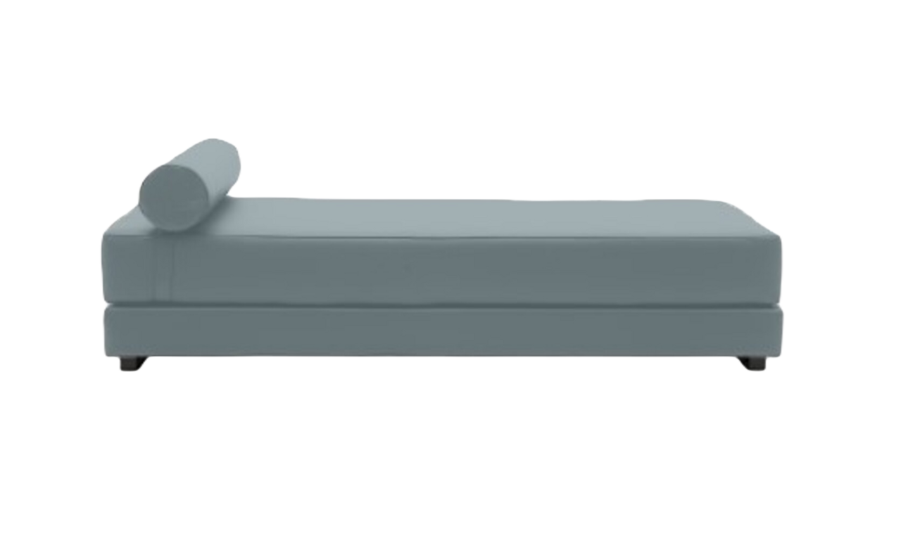 Softline Lubi Schlafsofa mit Kaltschaummatratze-Felt Melange 292 Light Grey - Gestell schwarz
