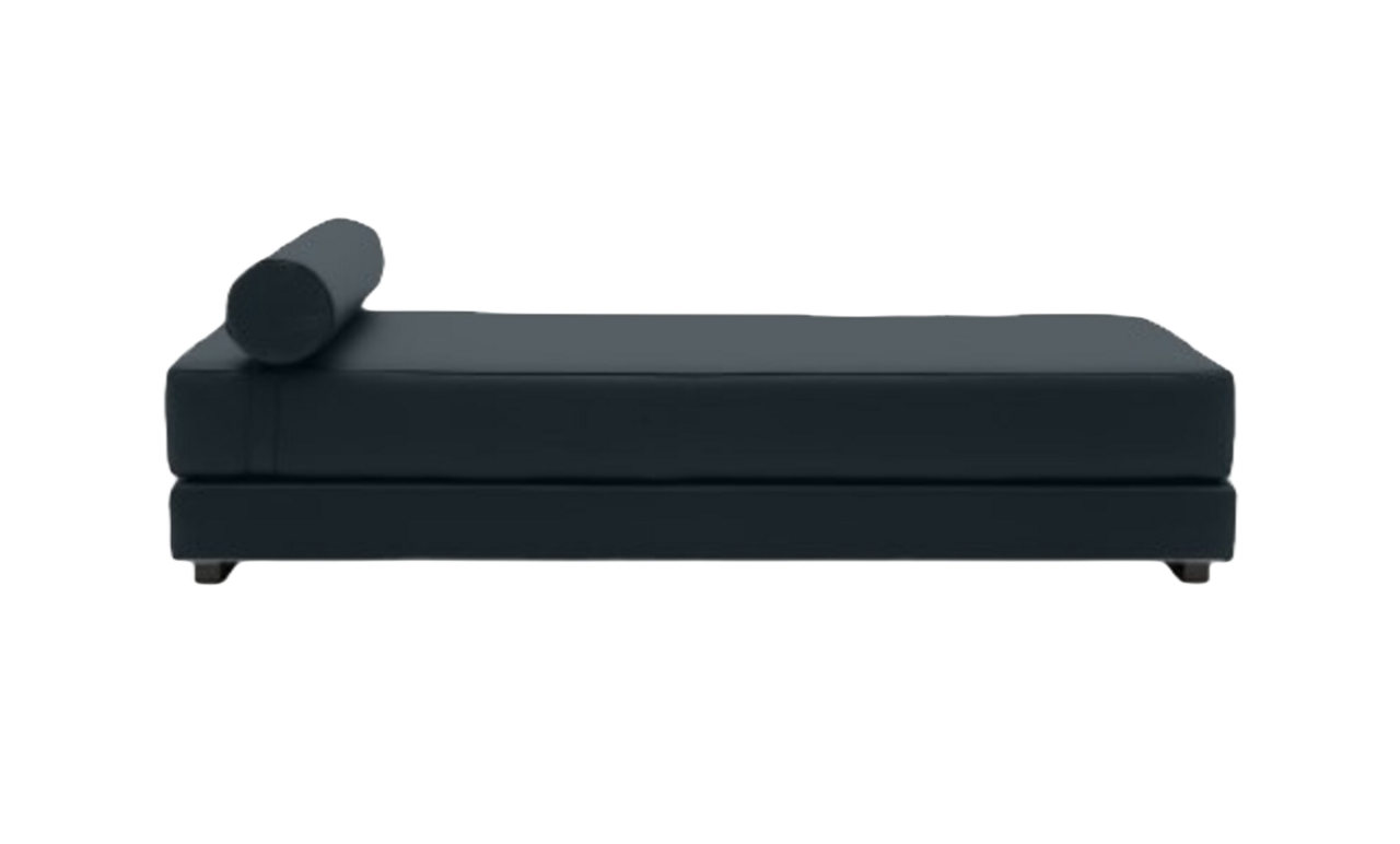 Softline Lubi Schlafsofa mit Kaltschaummatratze-Felt Melange 295 Black - Gestell schwarz