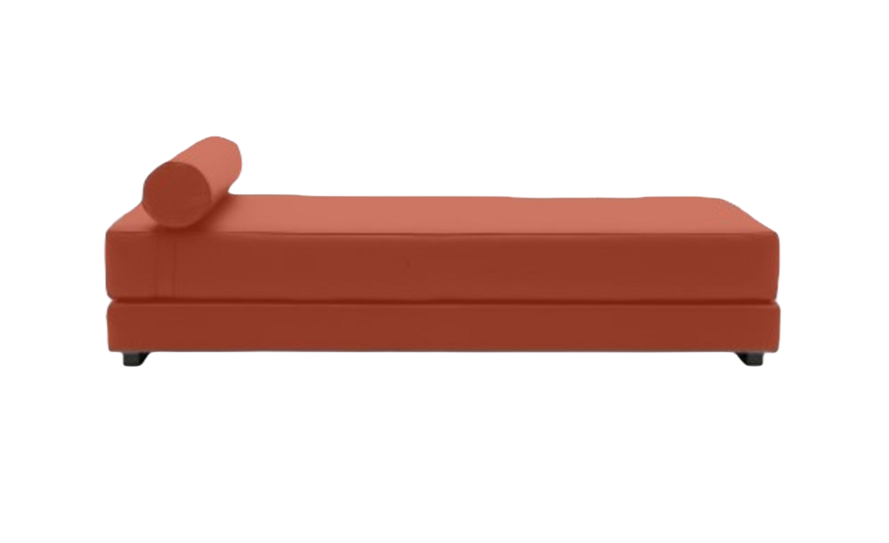 Softline Lubi Schlafsofa mit Kaltschaummatratze-Felt Melange 298 Red - Gestell schwarz