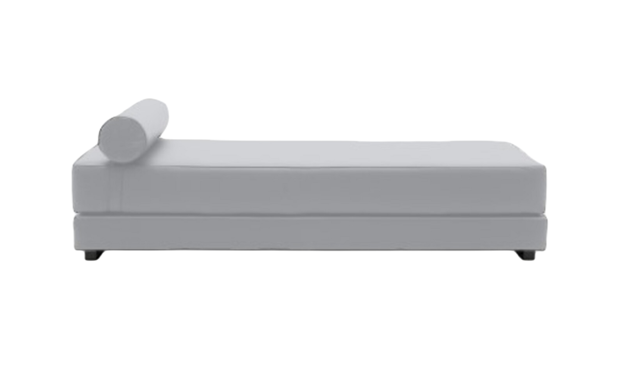 Softline Lubi Schlafsofa mit Kaltschaummatratze-Felt Melange 612 Light Grey - Gestell schwarz