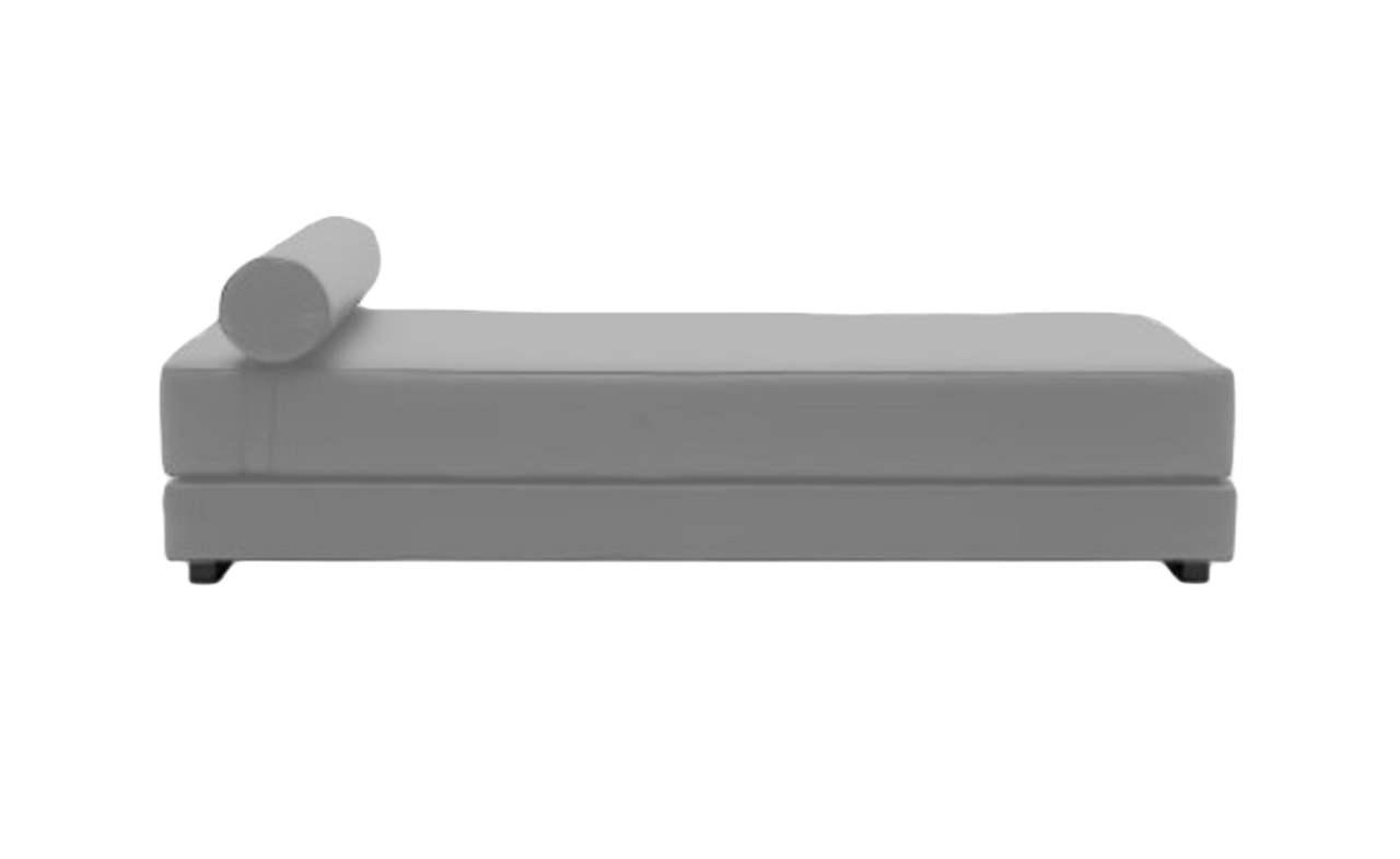 Softline Lubi Schlafsofa mit Kaltschaummatratze-Felt Melange 620 Stone Grey - Gestell schwarz
