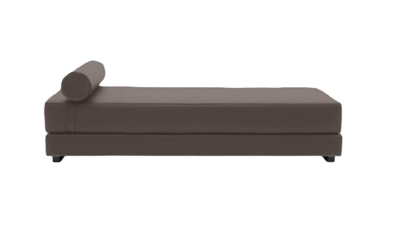 Softline Lubi Schlafsofa mit Kaltschaummatratze-Felt Melange 635 Brown - Gestell schwarz