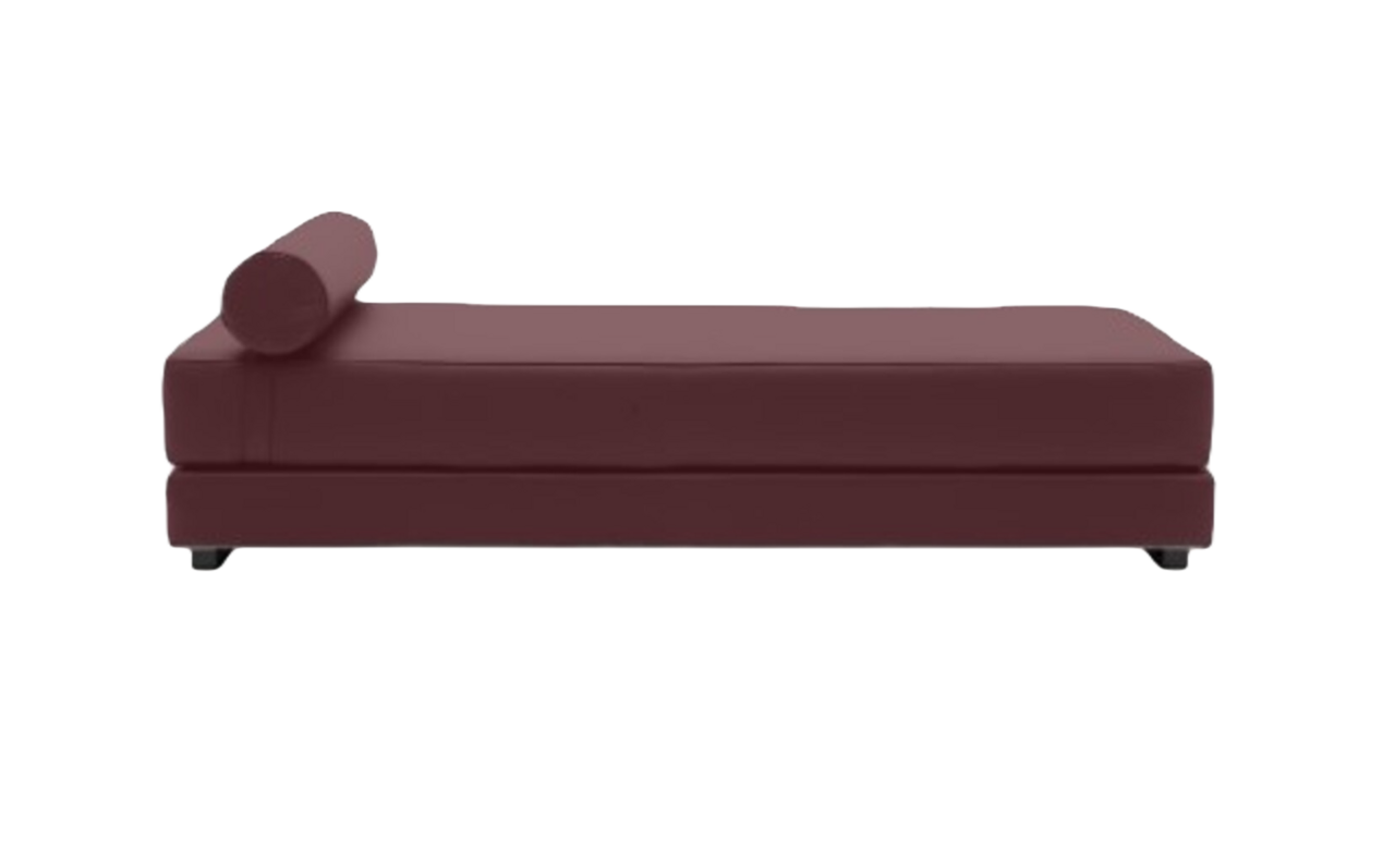 Softline Lubi Schlafsofa mit Kaltschaummatratze-Felt Melange 651 Eggplant - Gestell schwarz