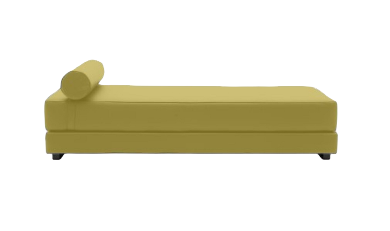 Softline Lubi Schlafsofa mit Kaltschaummatratze-Felt Melange 847 Mustard - Gestell schwarz