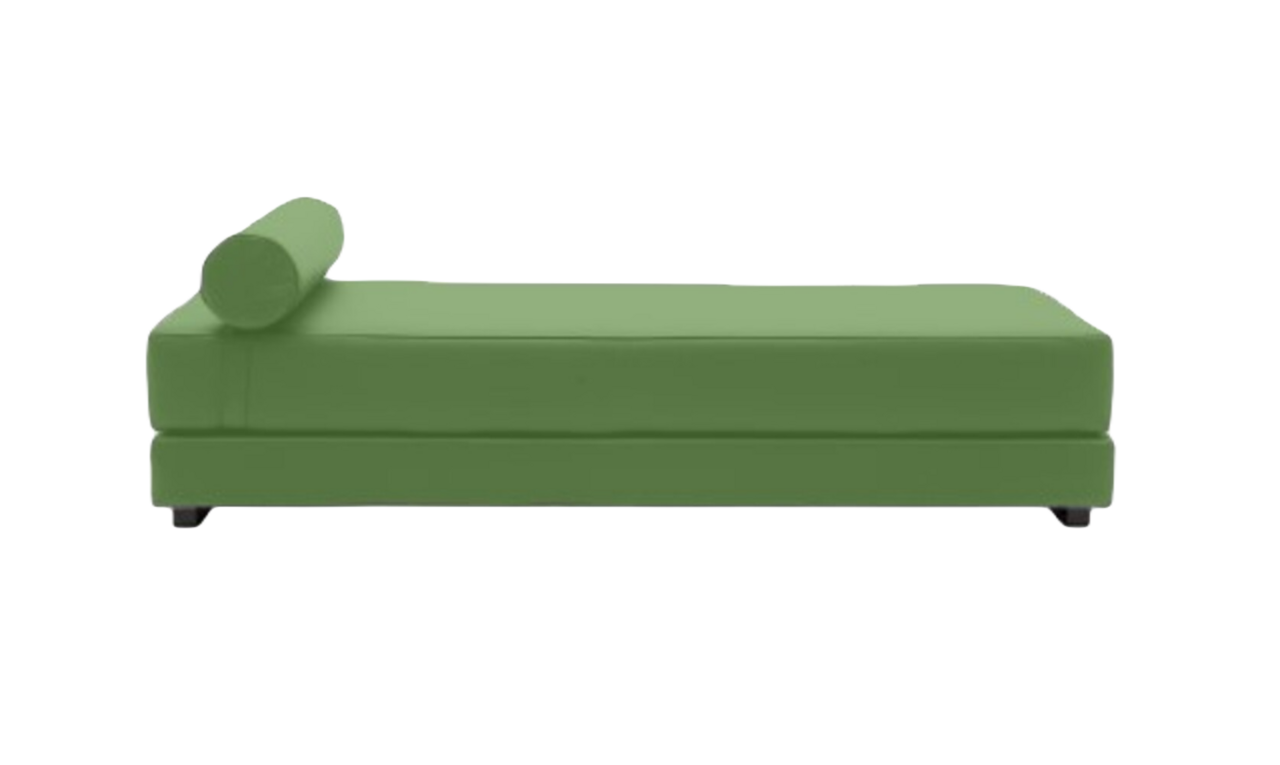Softline Lubi Schlafsofa mit Kaltschaummatratze-Felt Melange 848 Green - Gestell schwarz